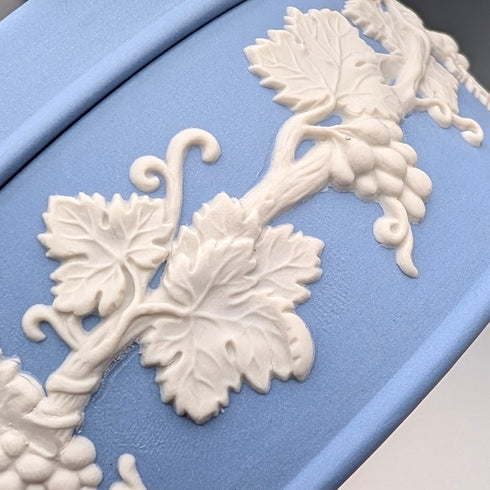 復古英國 Wedgwood Jasperware 淡藍色圓形糖果盒